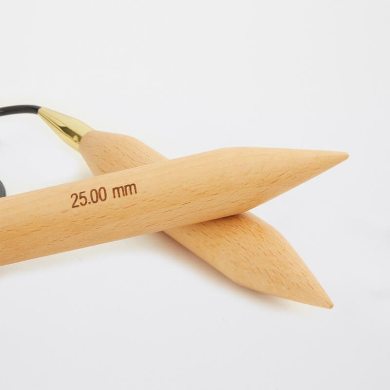 KnitPro Jumbo Birch circular needle in different sizes: 80/100/120/150cm, 30/35mm 80 | Knitting yarn shop / dzijas veikals