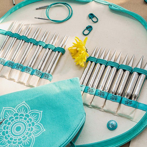 KnitPro Mindful Interchangeable Lace knitting needle set Gratitude, 13cm, 3.00 - 12.00mm | Knitting yarn shop / dzijas veikals