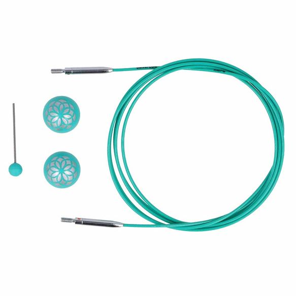 KnitPro Swivel 360° Interchangeable Cable – flexible stainless steel cable with 360° swivel for smooth knitting 40 | Knitting yarn shop / dzijas veikals