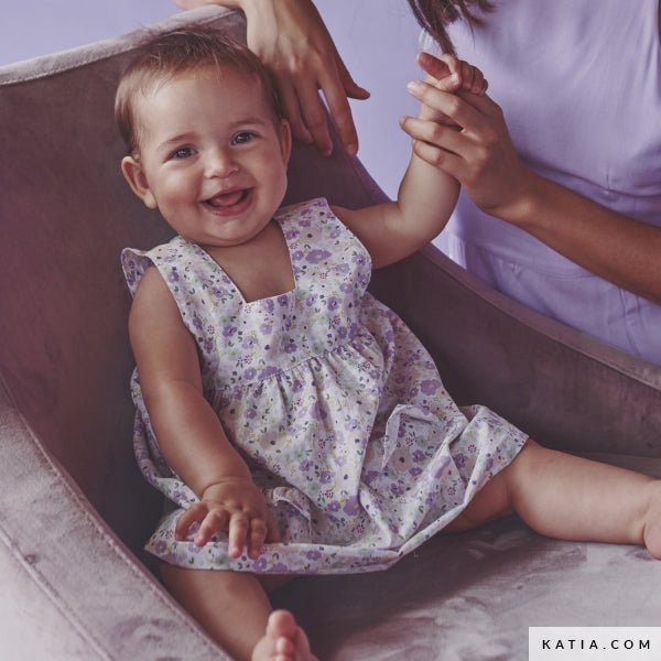 Lilac Flowers Print Cotton Poplin Fabric – 100% Cotton, 140cm Wide, price per 10 cm | Knitting yarn shop / dzijas veikals