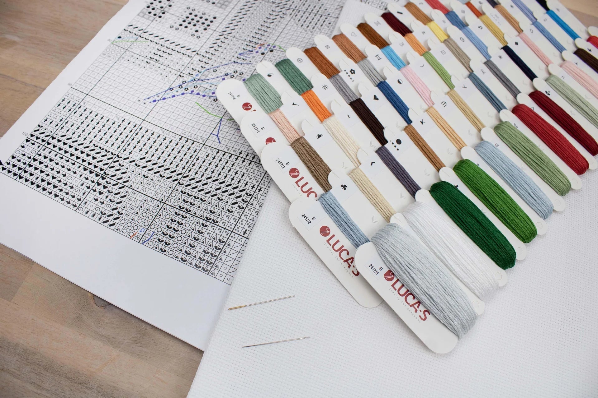 Luca - S Cross Stitch Kit – Blissful Bird Feeder B2417, 16ct AIDA, 25x33cm, 160x210 Stitches, 60 Colors, Anchor Threads, Includes Needles & Instructions | Knitting yarn shop / dzijas veikals