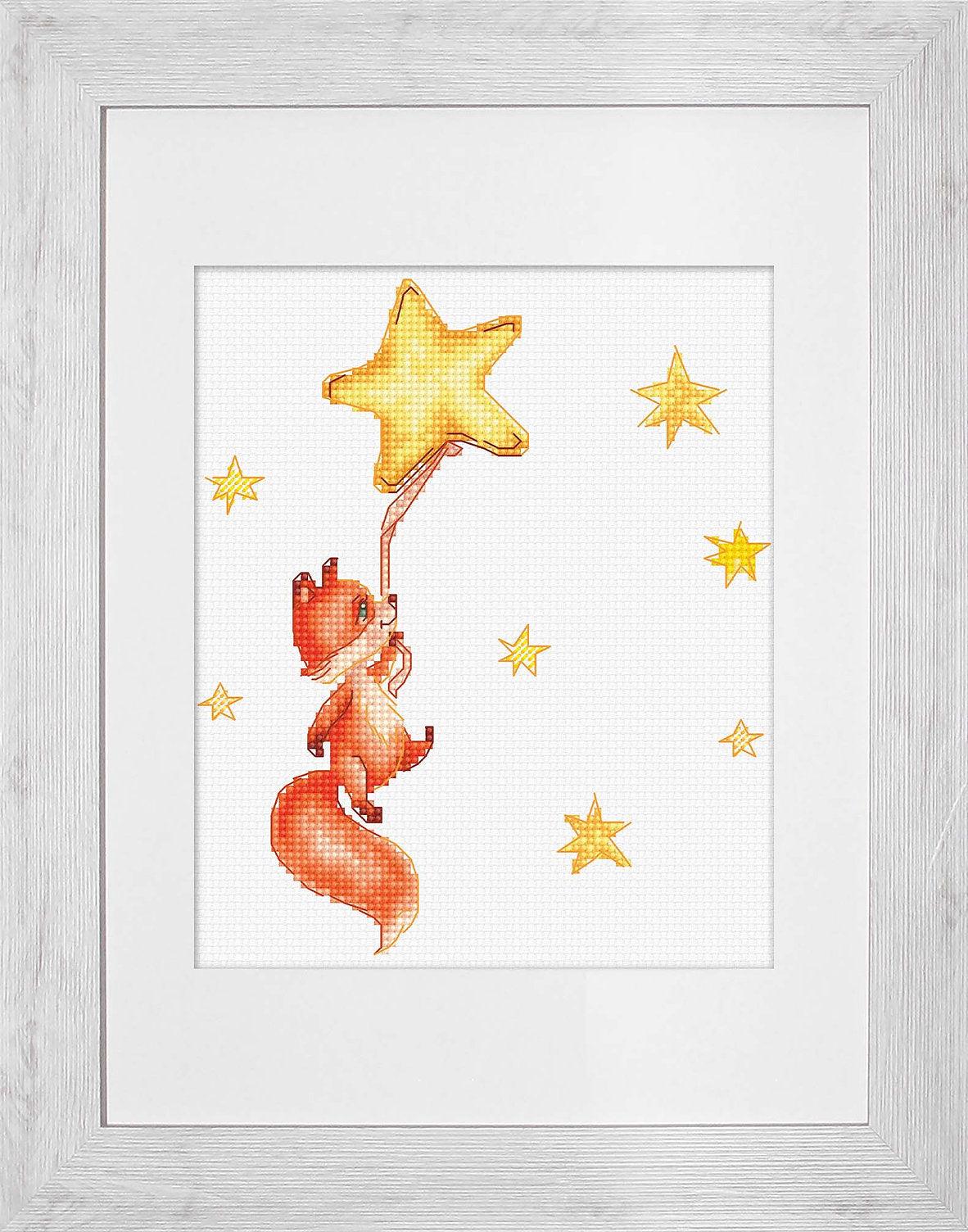 Luca - S Cross Stitch Kit – Fox No.2 B1188, 16ct AIDA, 12x15cm | Knitting yarn shop / dzijas veikals
