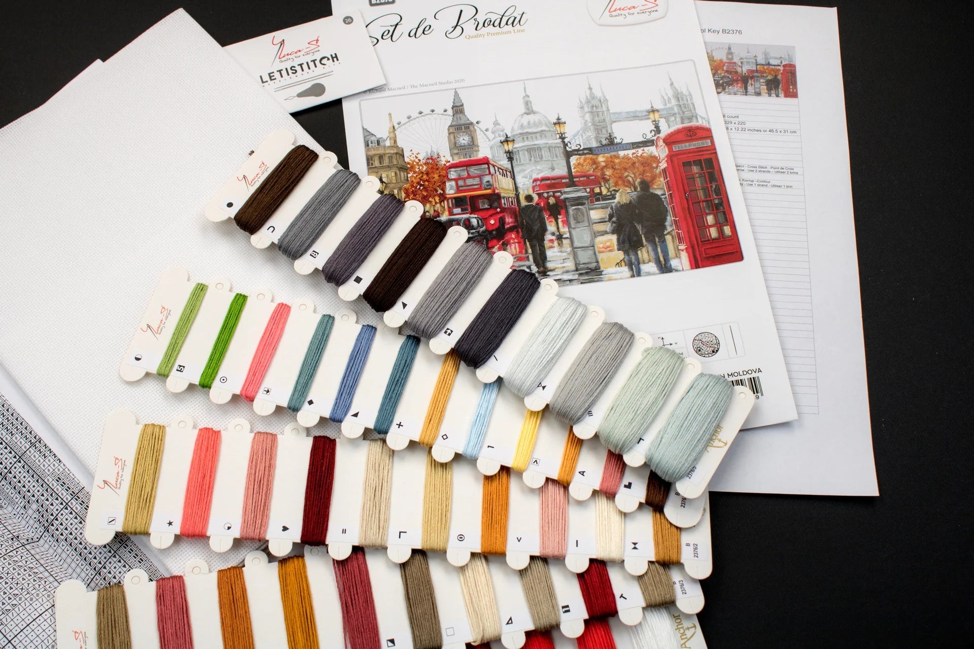 Luca - S Cross Stitch Kit – London B2376, 18ct AIDA, 46.5x31cm | Knitting yarn shop / dzijas veikals
