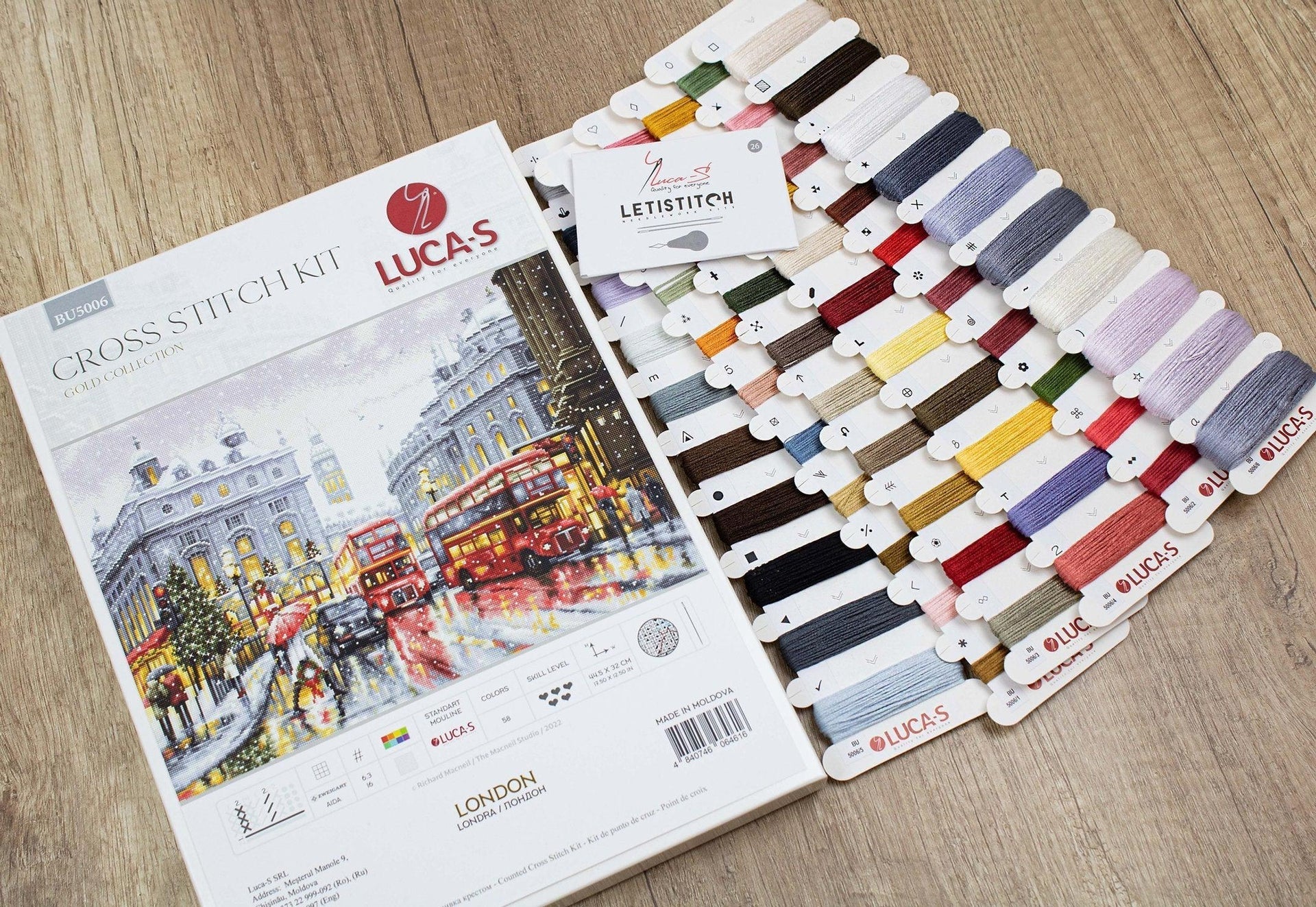 Luca - S Cross Stitch Kit – London BU5006, 16ct AIDA, 44.5x32cm | Knitting yarn shop / dzijas veikals