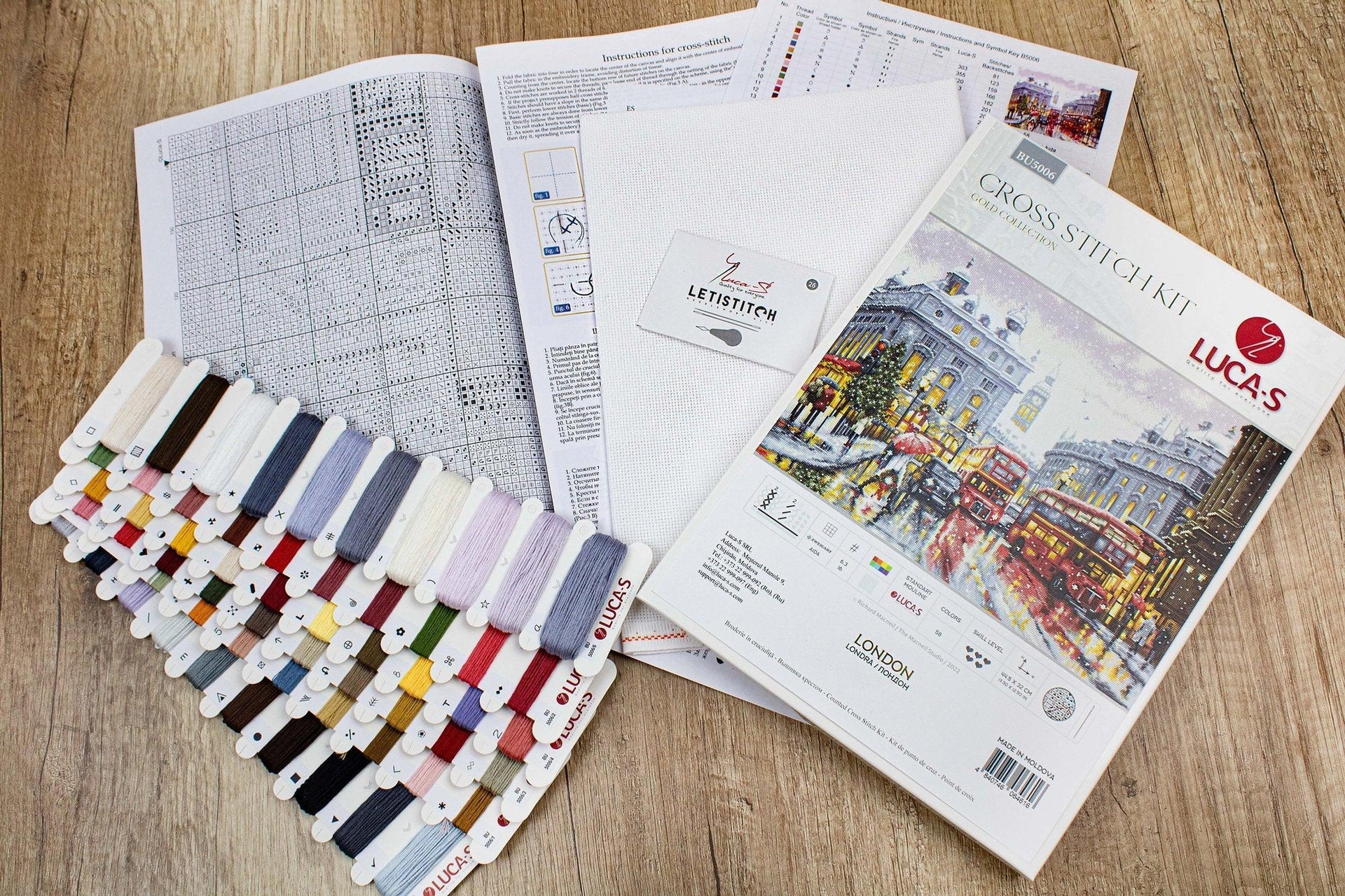 Luca - S Cross Stitch Kit – London BU5006, 16ct AIDA, 44.5x32cm | Knitting yarn shop / dzijas veikals