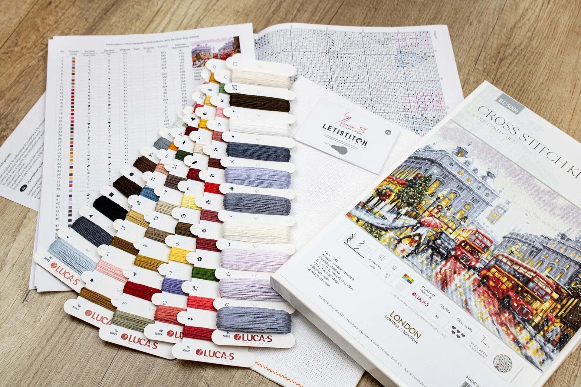 Luca - S Cross Stitch Kit – London BU5006, 16ct AIDA, 44.5x32cm | Knitting yarn shop / dzijas veikals