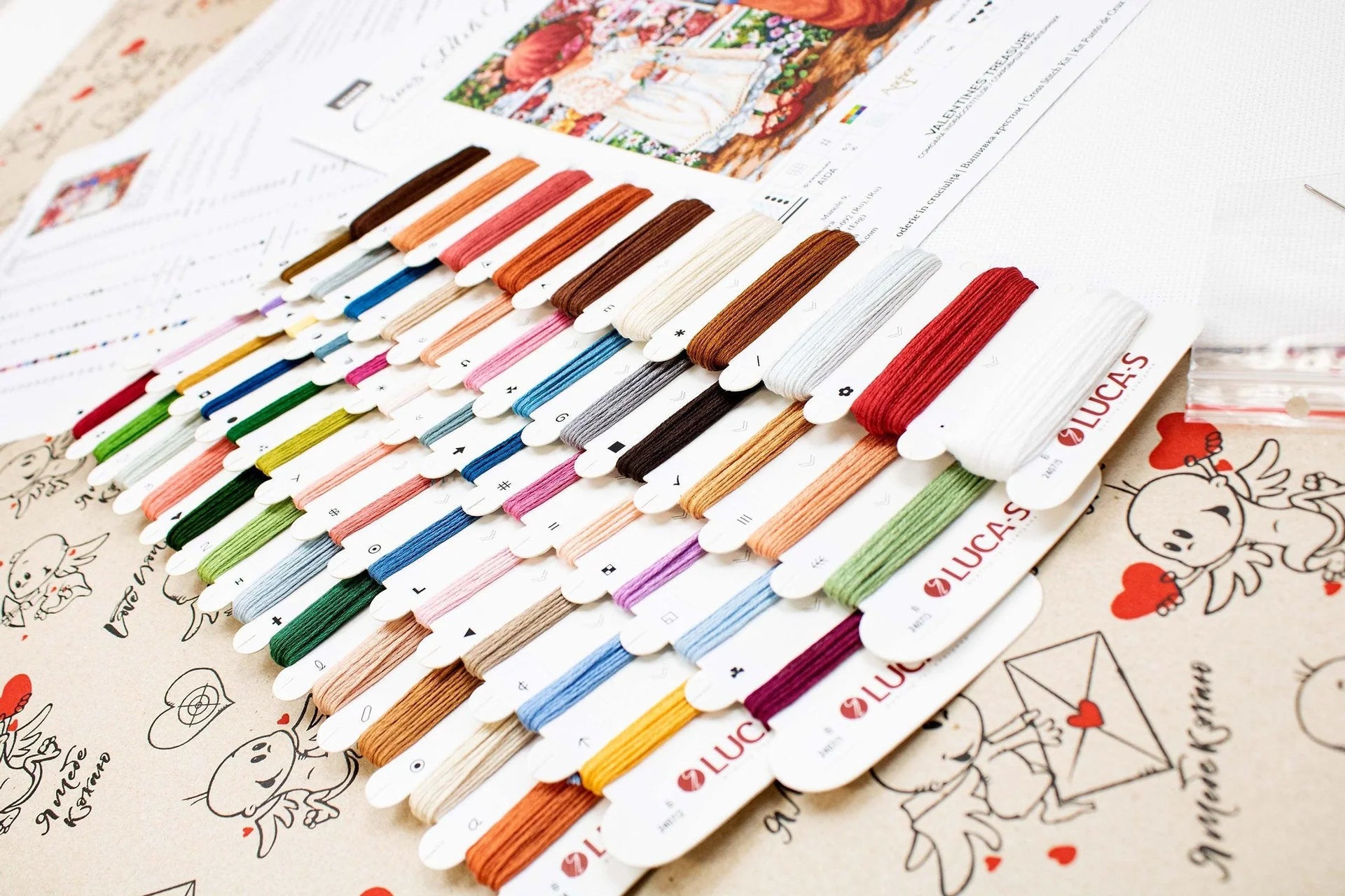 Luca - S Cross Stitch Kit – Valentine's Treasure B2407, 18ct AIDA, 36x31cm | Knitting yarn shop / dzijas veikals