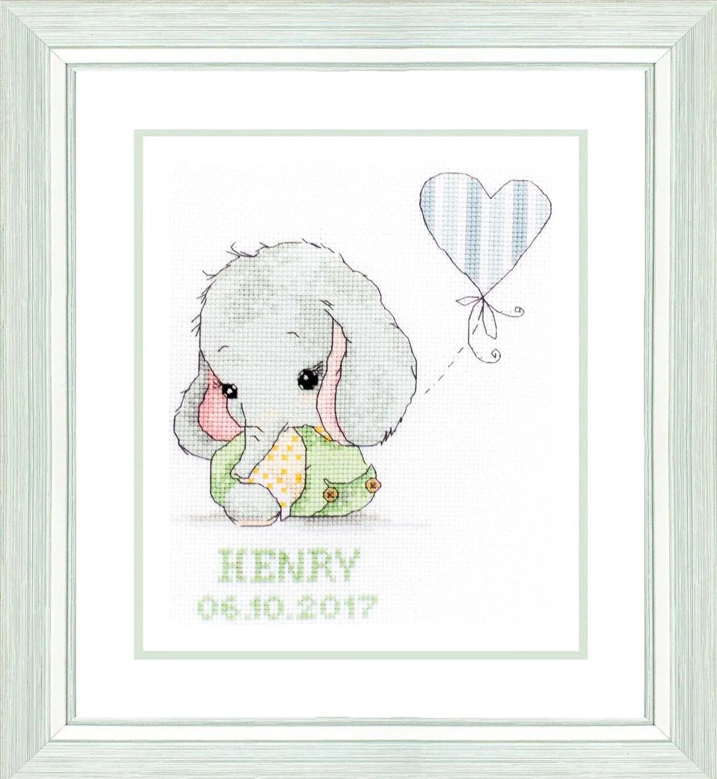 Luca - S Frame Kit R05 – Green Wooden Frame with Cross Stitch Kit, 26.5x29.5cm | Knitting yarn shop / dzijas veikals