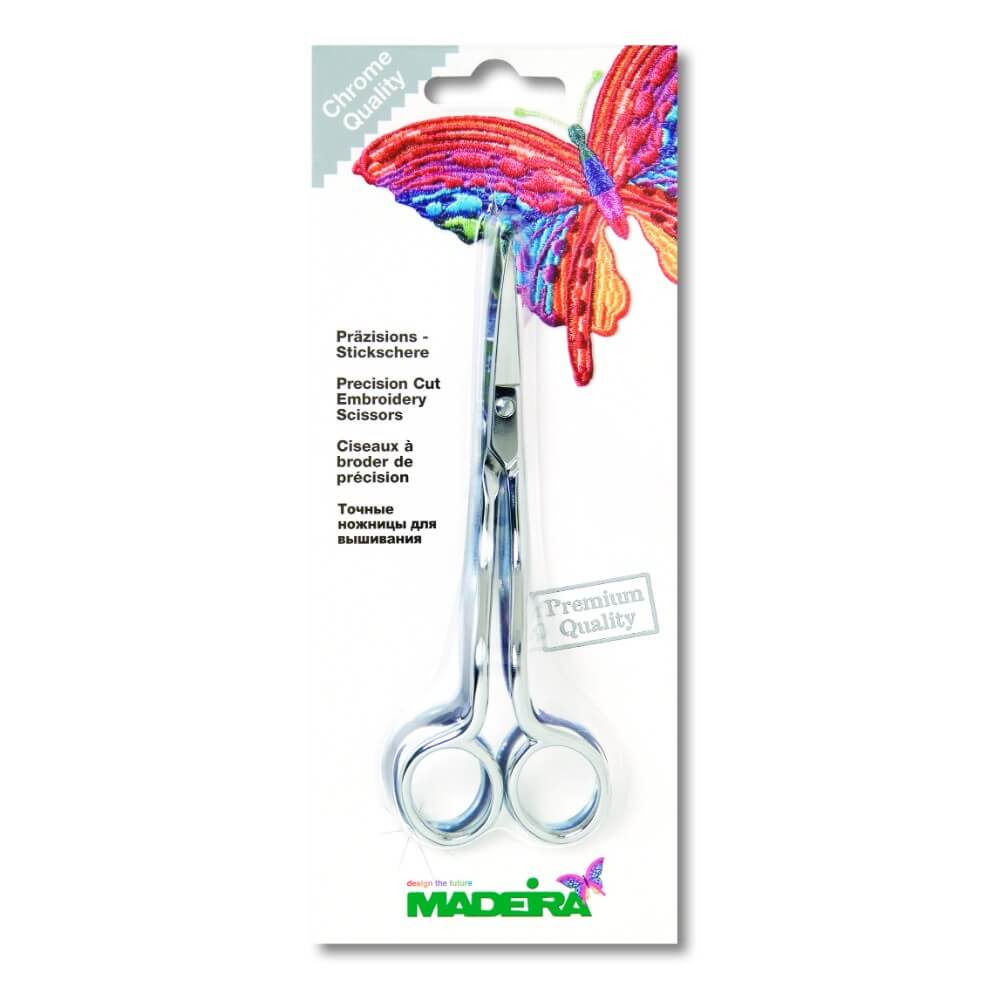 Madeira Embroidery scissors double curved chrome 14cm - 1pc | Knitting yarn shop / dzijas veikals