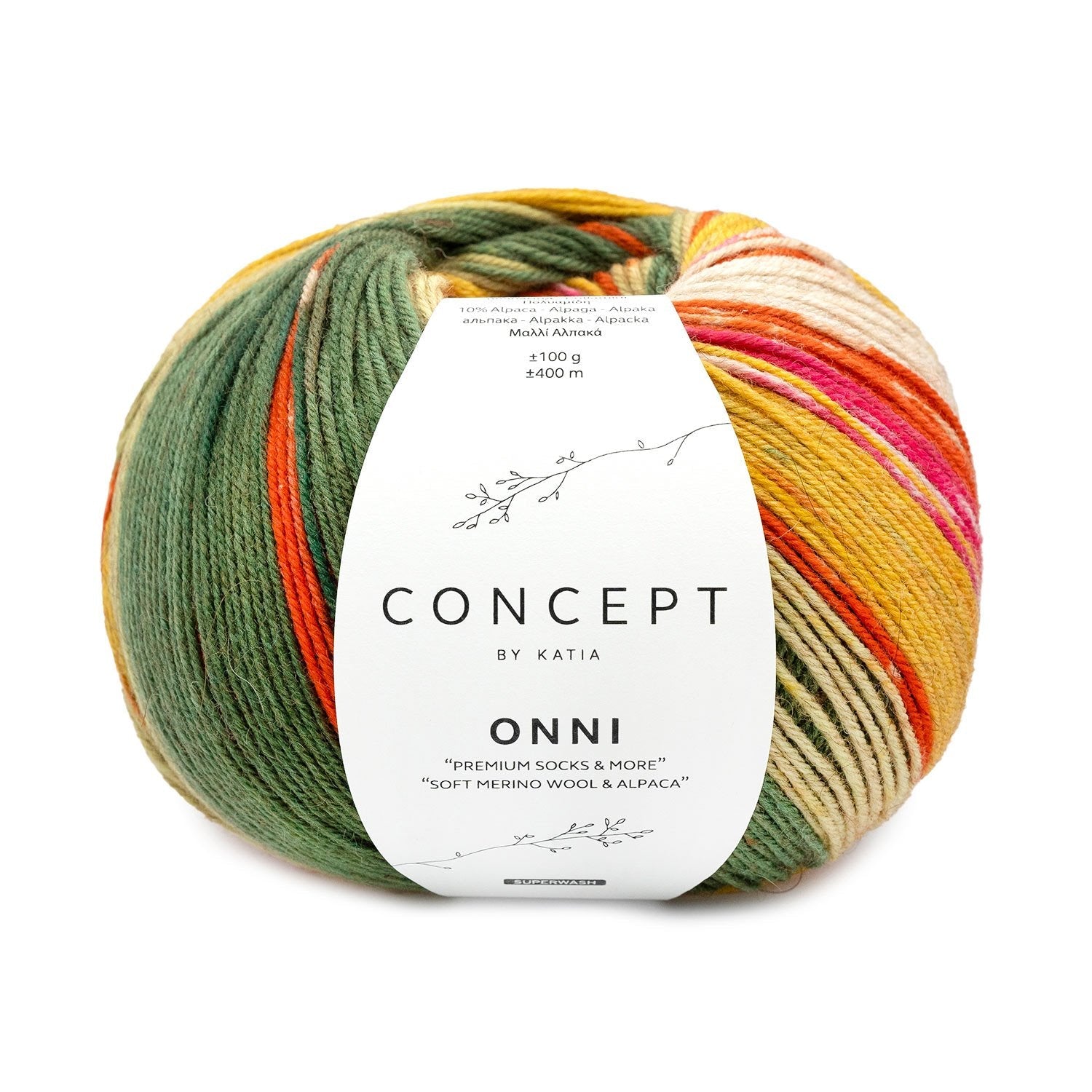 ONNI Merino - Alpaca Sock Yarn – Watercolor Gradient by Katia 402 | Knitting yarn shop / dzijas veikals