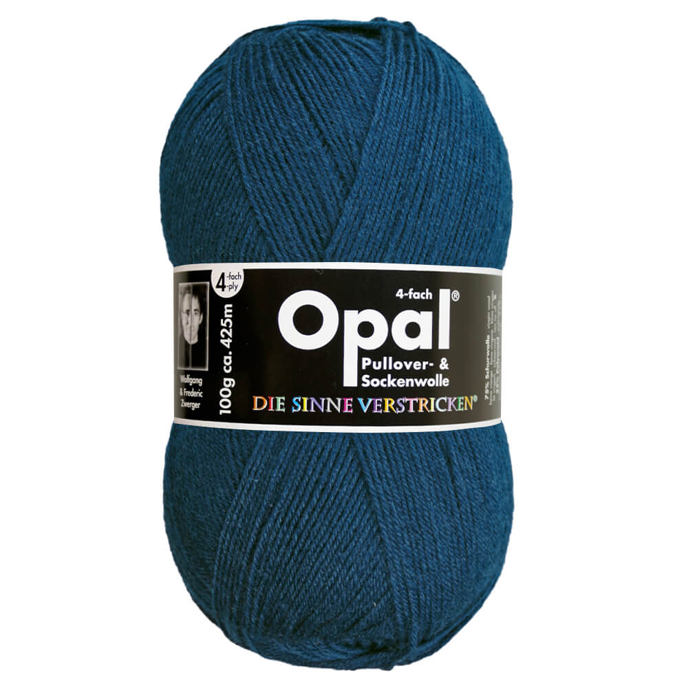 Opal Uni 4 - ply sock yarn, 100g 5187 Petrol | Knitting yarn shop / dzijas veikals