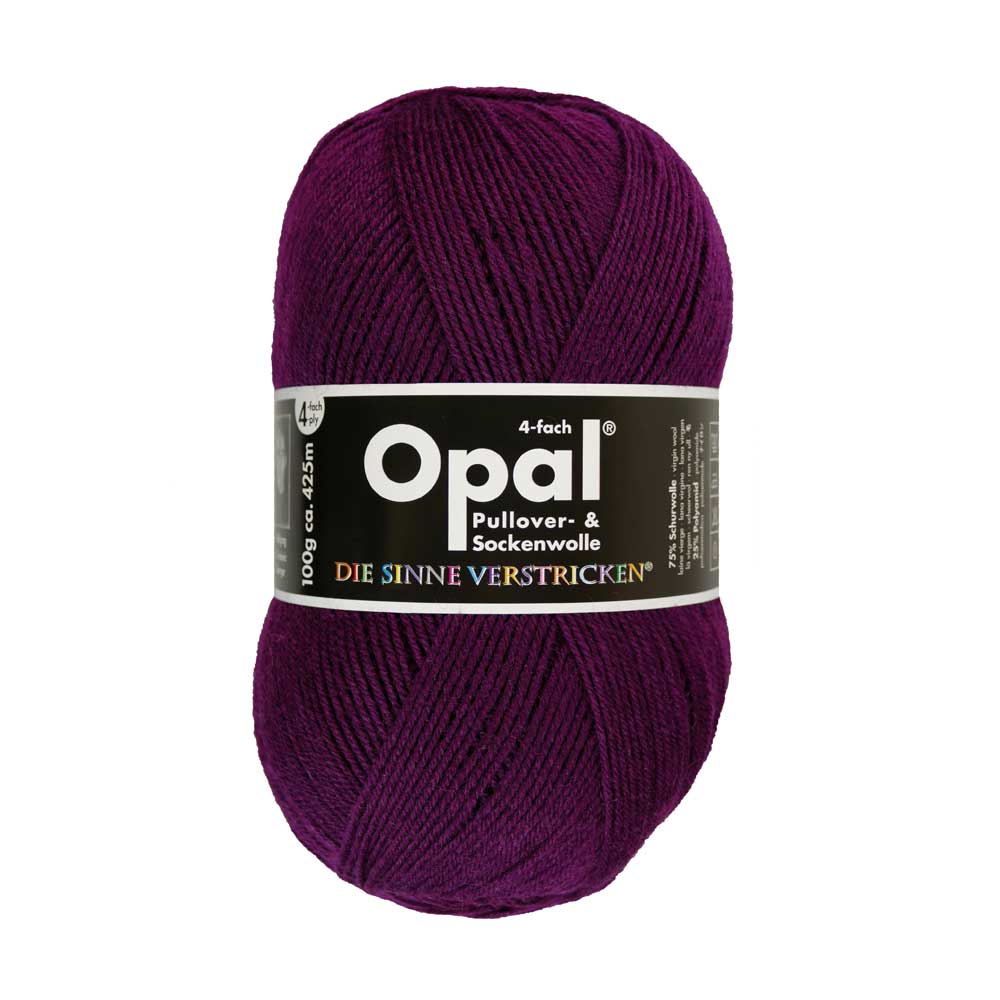 Opal Uni 4 - ply sock yarn, 100g 9938 Berry | Knitting yarn shop / dzijas veikals