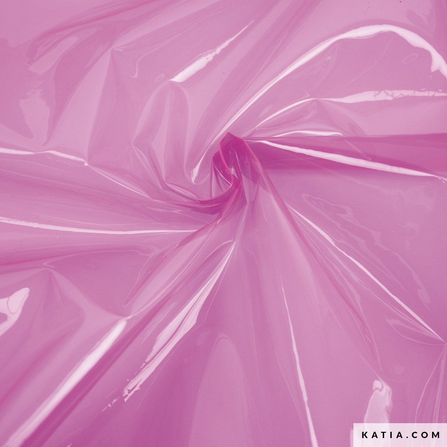 PVC Translucent vinyl fabric, 68cm - 226gr/mt2, per 1 meter Fluor Fuchsia | Knitting yarn shop / dzijas veikals