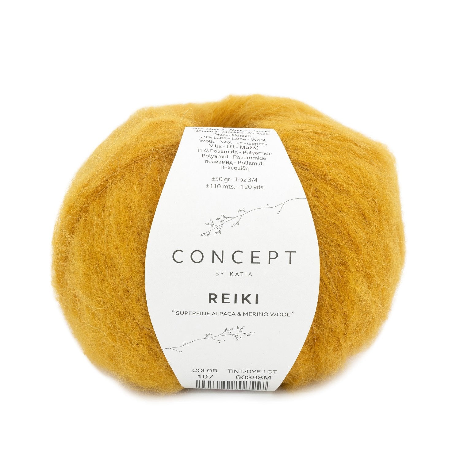 REIKI Yarn by Concept by Katia – Superfine Alpaca Blend 107 - ocre | Knitting yarn shop / dzijas veikals