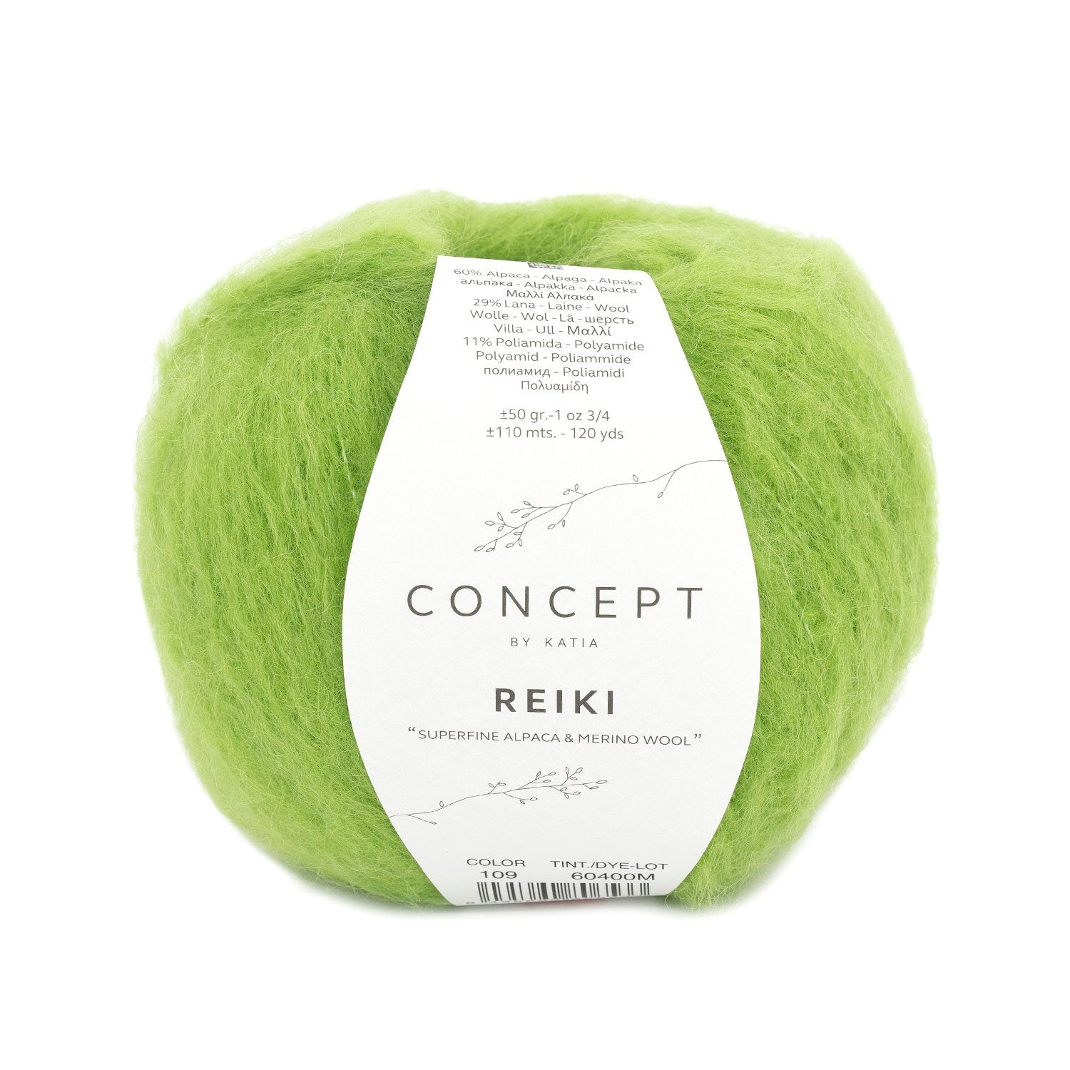 REIKI Yarn by Concept by Katia – Superfine Alpaca Blend 109 - pistacho | Knitting yarn shop / dzijas veikals
