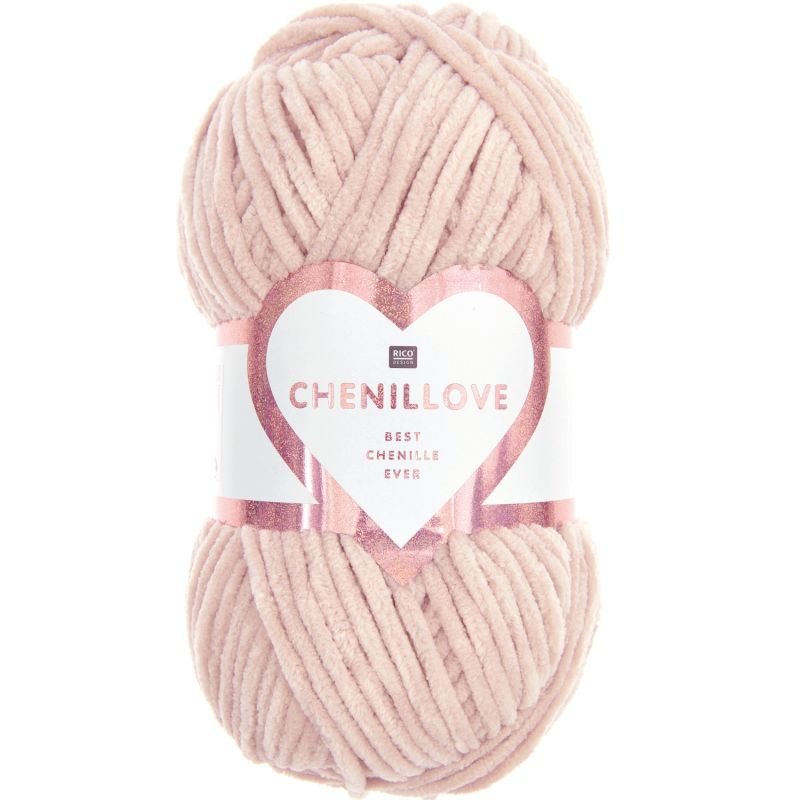 Rico Design Creative Chenillove Yarn - Chenille 004 Dusky Pink | Knitting yarn shop / dzijas veikals