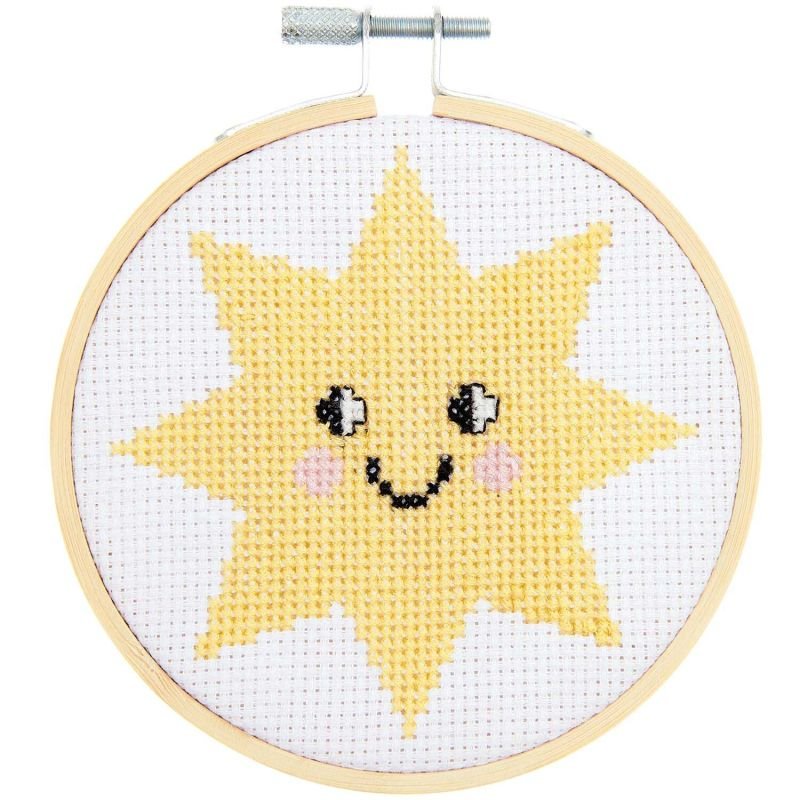 Rico Design Cross Stitch Embroidery Kit - Happy Sun | Knitting yarn shop / dzijas veikals