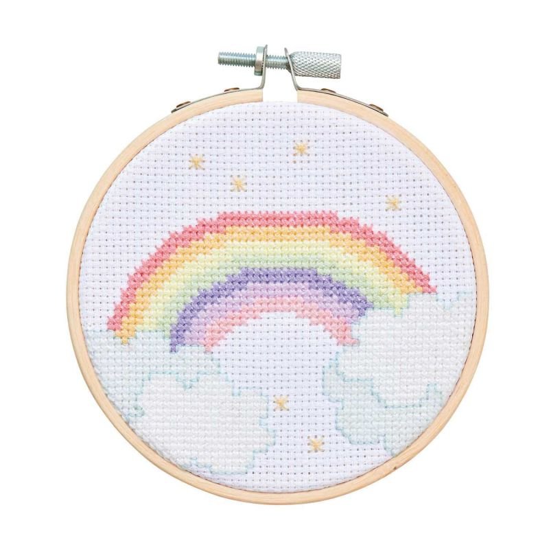 Rico Design Cross Stitch Embroidery Kit - Rainbow | Knitting yarn shop / dzijas veikals