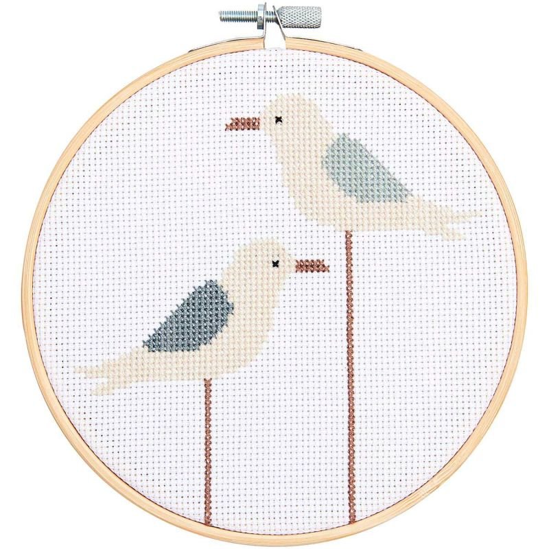 Rico Design Cross Stitch Embroidery Kit - Seagull | Knitting yarn shop / dzijas veikals