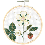 Rico Design Cross Stitch Embroidery Kit - Strawberry Blossom | Knitting yarn shop / dzijas veikals