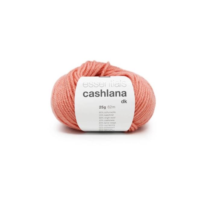 Rico Design Essentials Cashlana DK Yarn - Virgin Wool & Cashmere 016 coral | Knitting yarn shop / dzijas veikals
