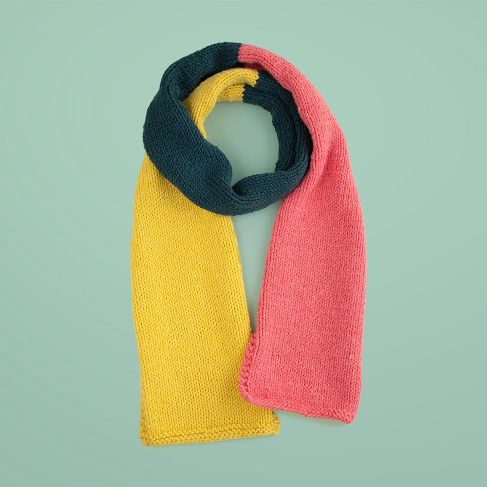 Scheepjes Beginner knit kit Colour Block Scarf | Knitting yarn shop / dzijas veikals