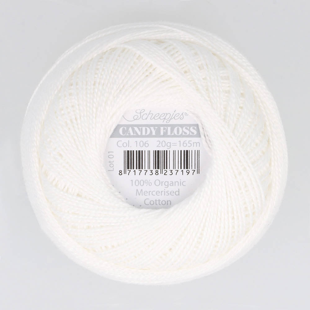 Scheepjes Candy Floss 20g 106 Snow White | Knitting yarn shop / dzijas veikals