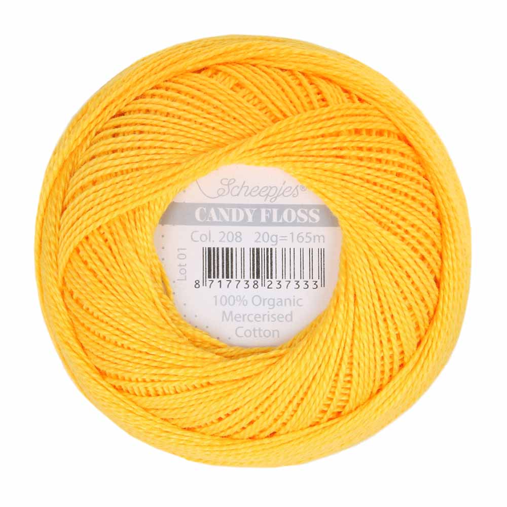 Scheepjes Candy Floss 20g 208 Yellow Gold | Knitting yarn shop / dzijas veikals