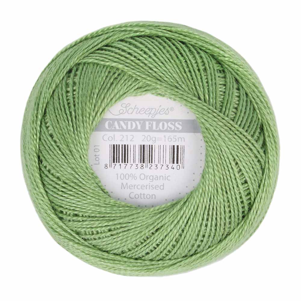 Scheepjes Candy Floss 20g 212 Sage Green | Knitting yarn shop / dzijas veikals