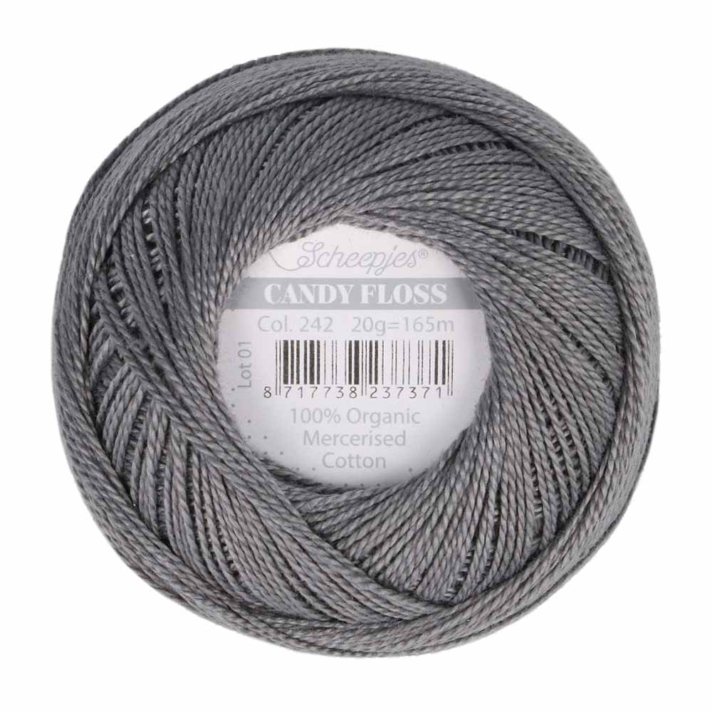 Scheepjes Candy Floss 20g 242 Metal Grey | Knitting yarn shop / dzijas veikals