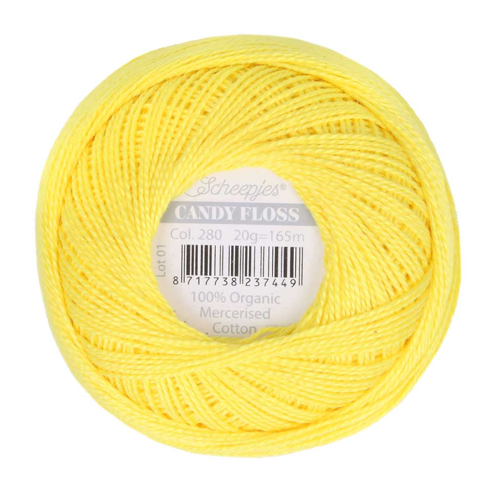 Scheepjes Candy Floss 20g 280 Lemon | Knitting yarn shop / dzijas veikals