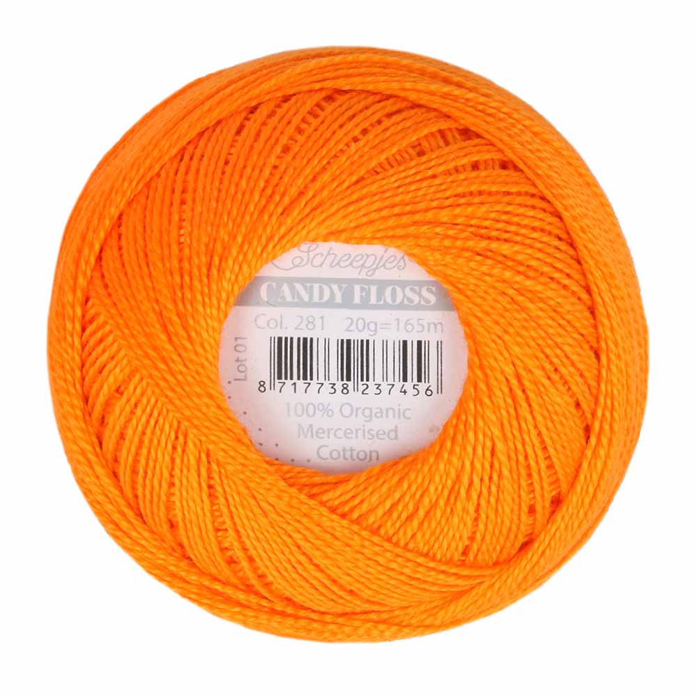 Scheepjes Candy Floss 20g 281 Tangerine | Knitting yarn shop / dzijas veikals