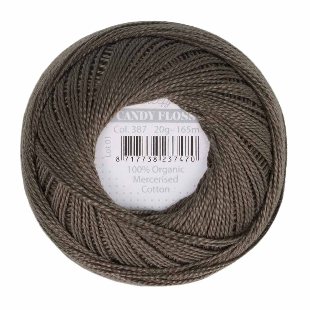 Scheepjes Candy Floss 20g 387 Dark Olive | Knitting yarn shop / dzijas veikals
