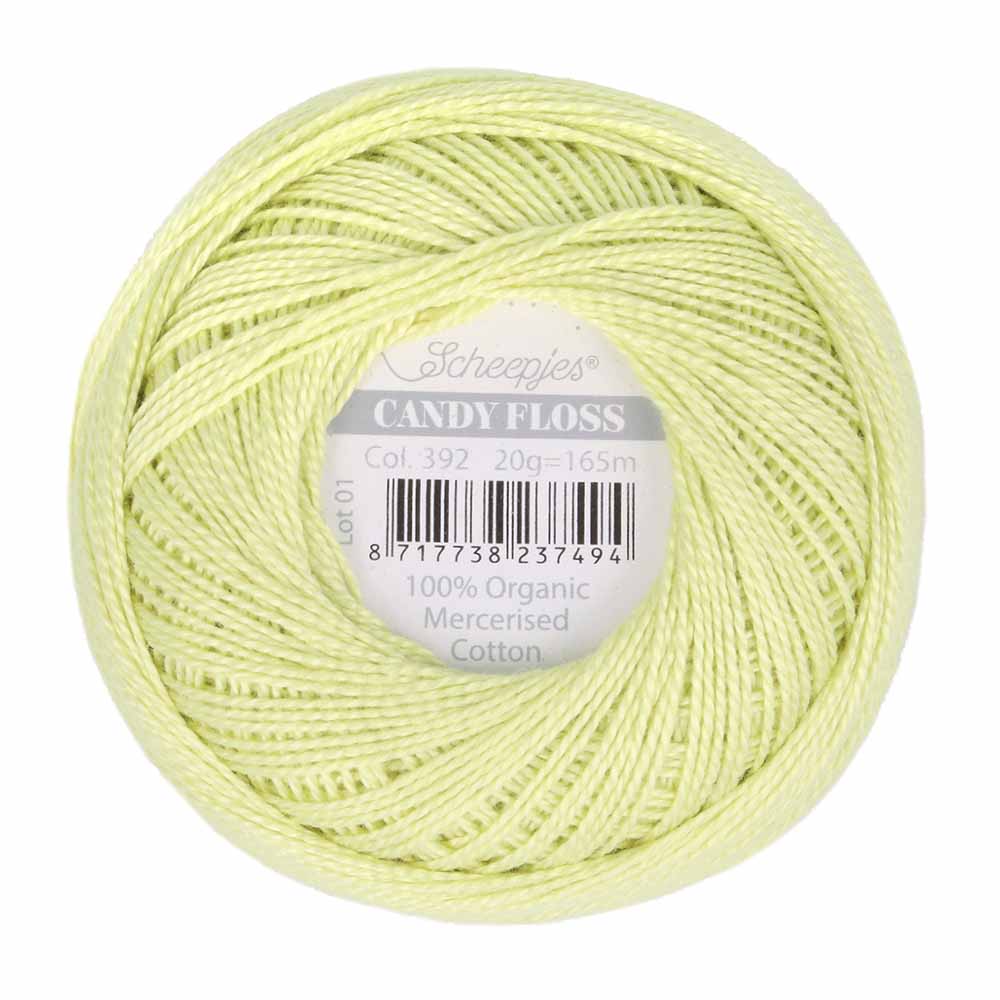 Scheepjes Candy Floss 20g 392 Lime Juice | Knitting yarn shop / dzijas veikals