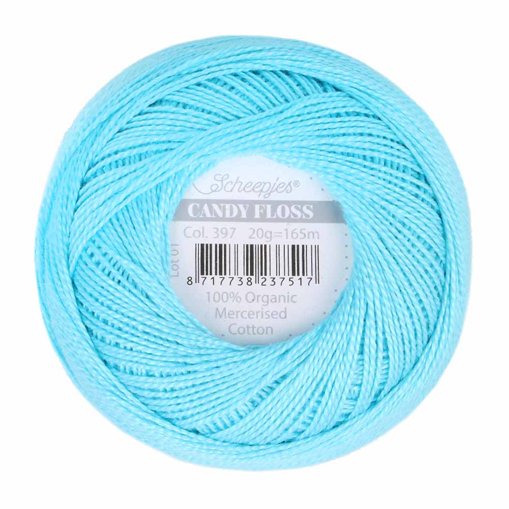 Scheepjes Candy Floss 20g 397 Cyan | Knitting yarn shop / dzijas veikals