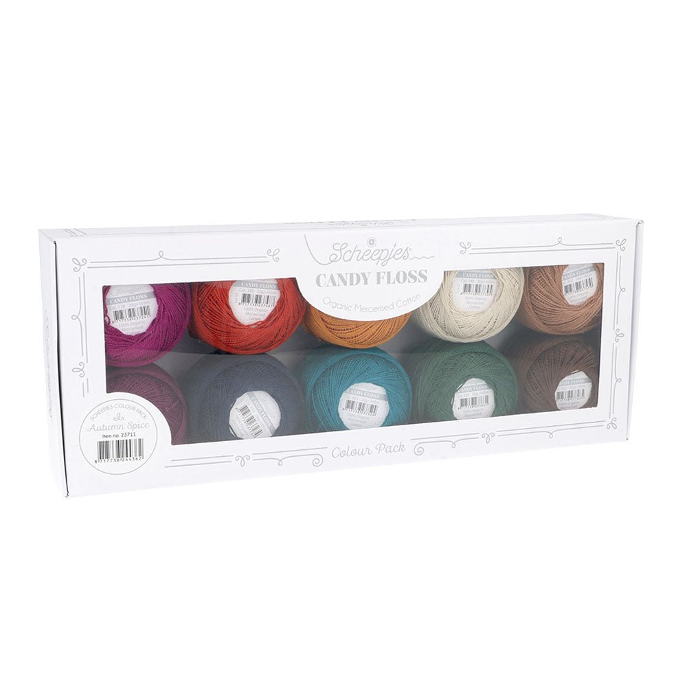 Scheepjes Candy Floss colour pack 10x20g, 10 variants 1st - Autumn Spice | Knitting yarn shop / dzijas veikals
