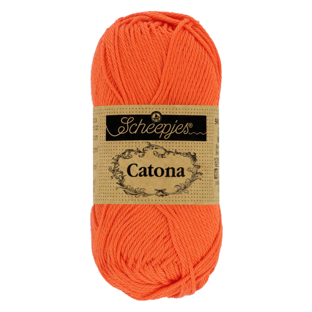 Scheepjes Catona 25g (selection of colours from 074 to 414) 189 Royal Orange | Knitting yarn shop / dzijas veikals