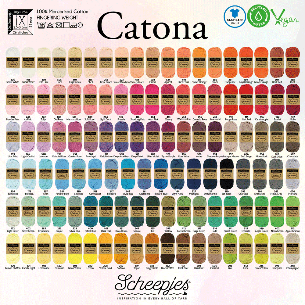 Scheepjes Catona 25g (selection of colours from 074 to 414) 514 Jade | Knitting yarn shop / dzijas veikals