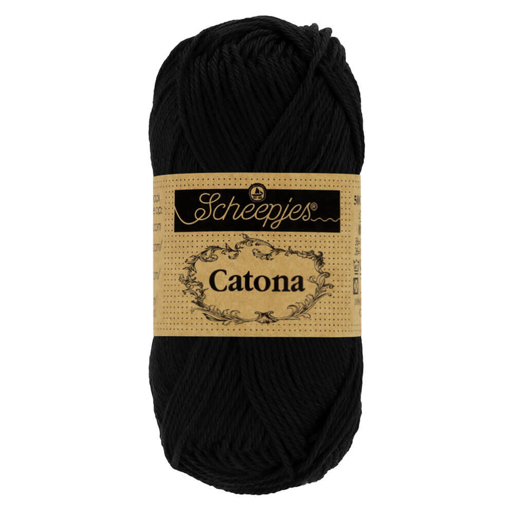 Scheepjes Catona 50g , colors from 074 to 399 110 Jet Black | Knitting yarn shop / dzijas veikals