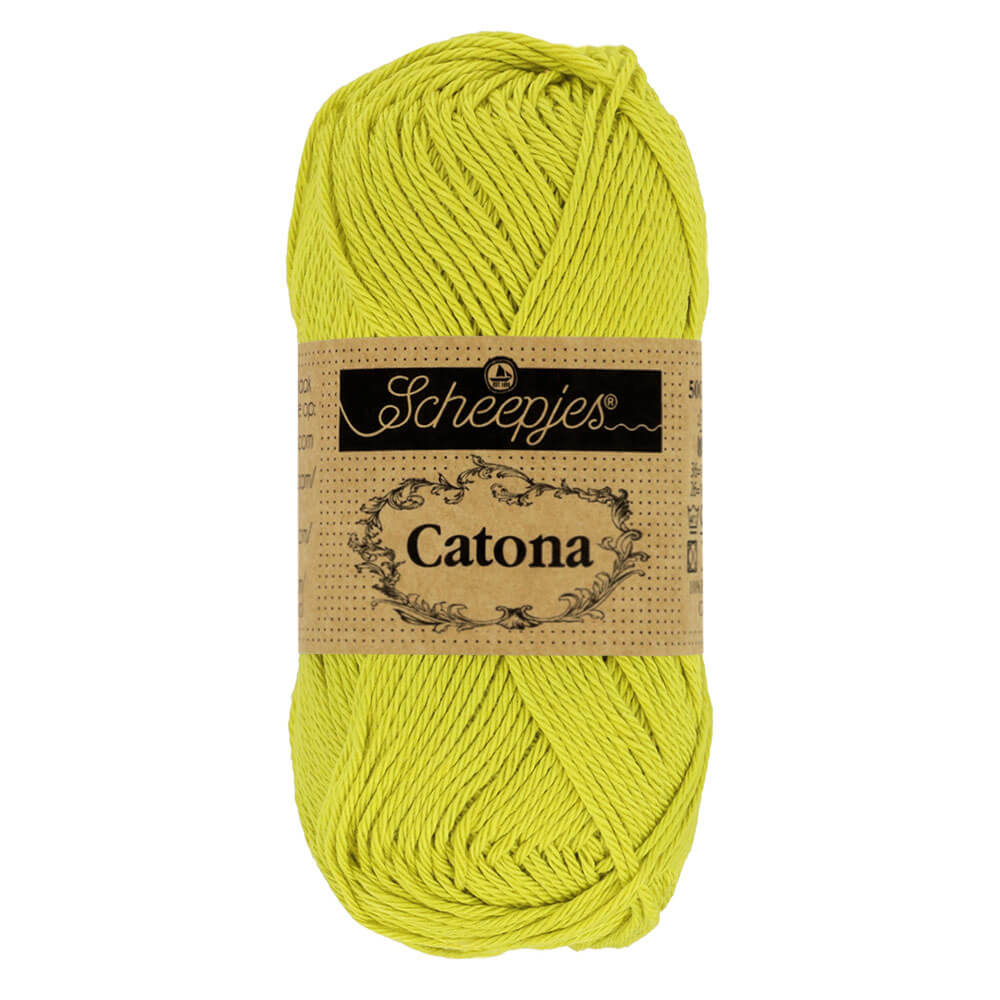 Scheepjes Catona 50g , colors from 074 to 399 245 Green Yellow | Knitting yarn shop / dzijas veikals