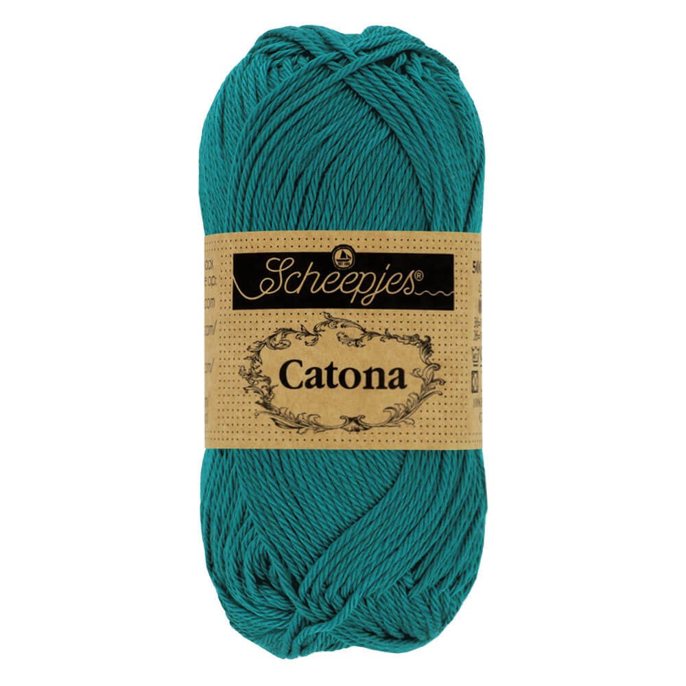 Scheepjes Catona 50g, colors from 400 to 604 401 Dark Teal | Knitting yarn shop / dzijas veikals