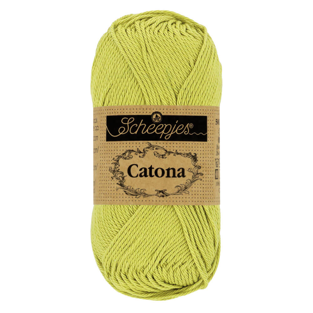 Scheepjes Catona 50g, colors from 400 to 604 512 Lime | Knitting yarn shop / dzijas veikals