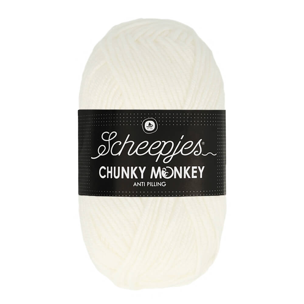 Scheepjes Chunky Monkey 100g 1001 White | Knitting yarn shop / dzijas veikals