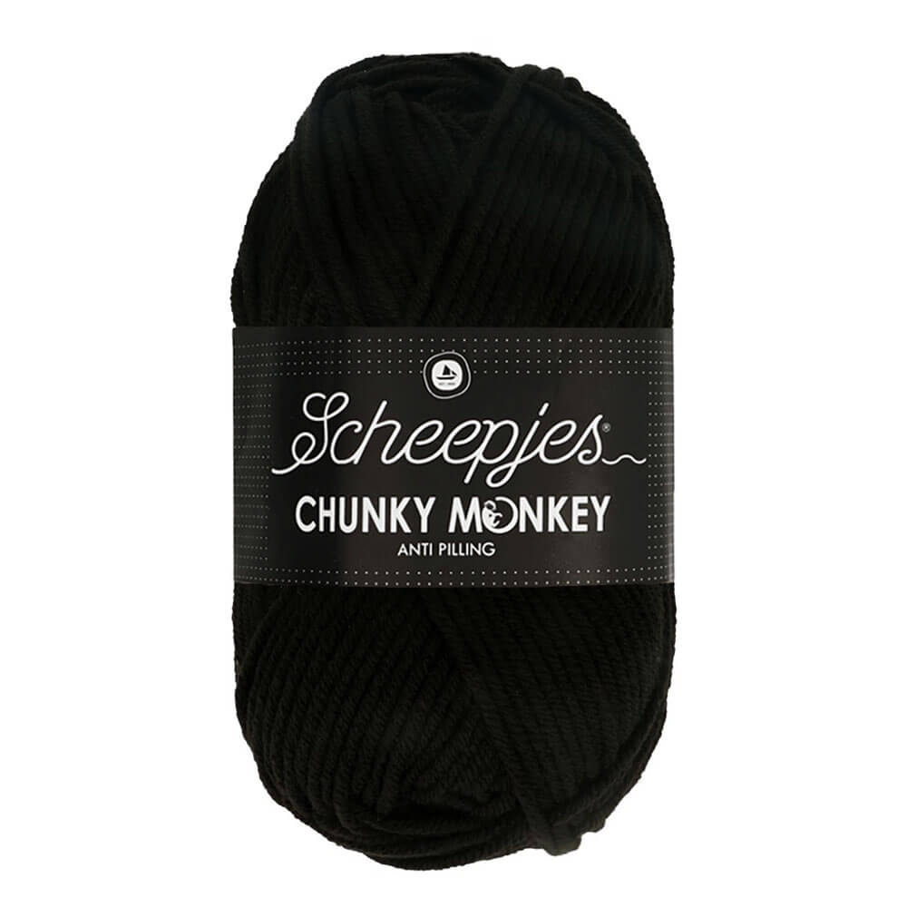 Scheepjes Chunky Monkey 100g 1002 Black | Knitting yarn shop / dzijas veikals