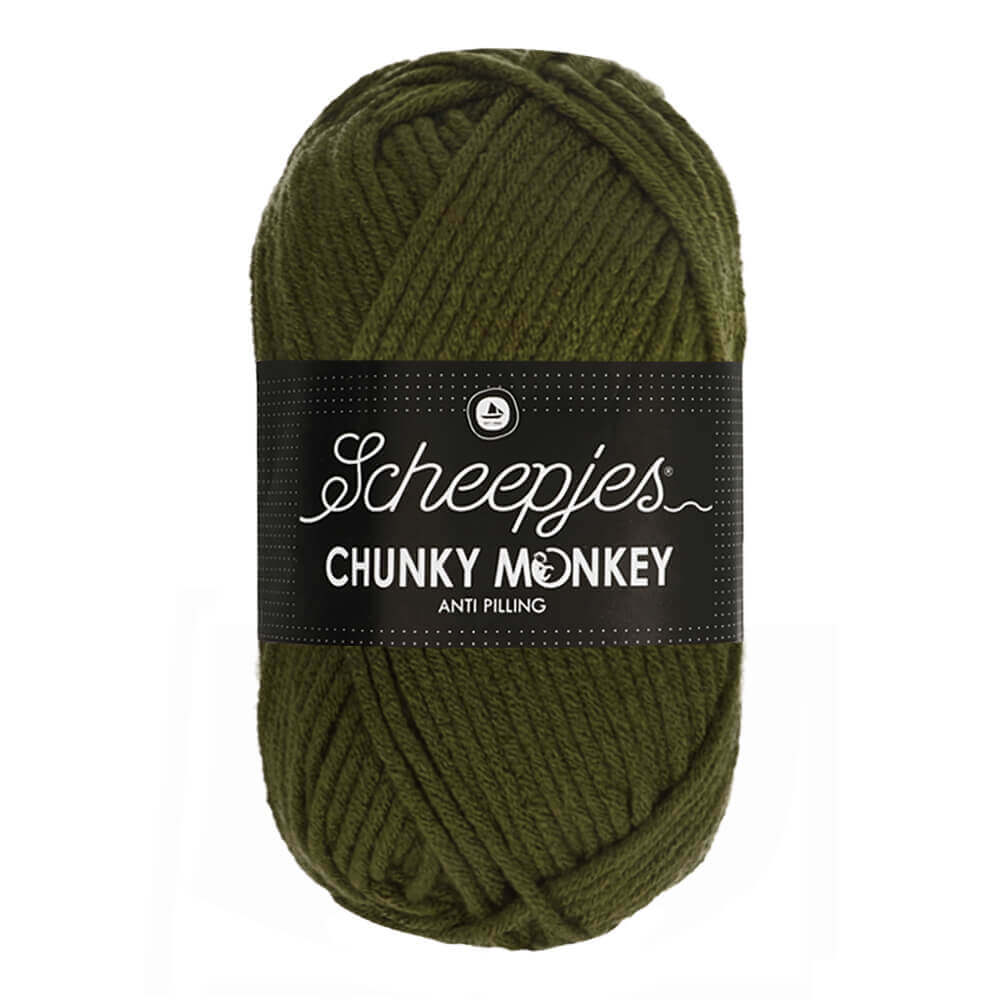 Scheepjes Chunky Monkey 100g 1027 Moss Green | Knitting yarn shop / dzijas veikals