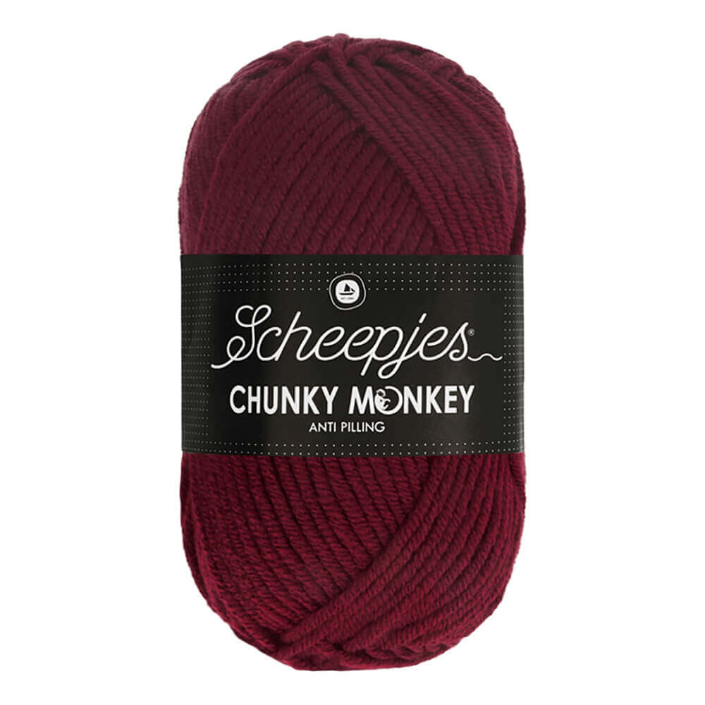 Scheepjes Chunky Monkey 100g 1035 Maroon | Knitting yarn shop / dzijas veikals