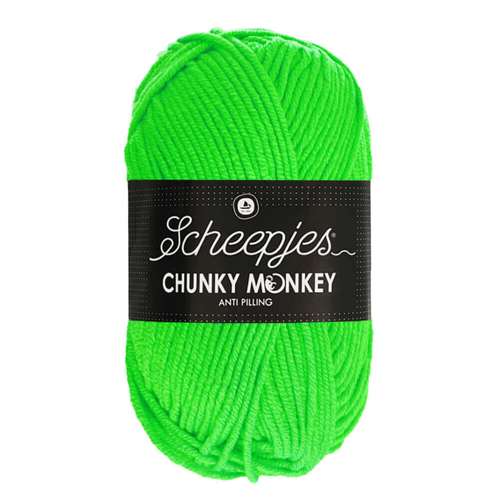 Scheepjes Chunky Monkey 100g 1259 Neon Green | Knitting yarn shop / dzijas veikals