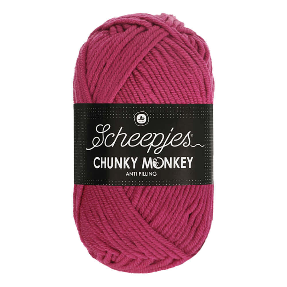 Scheepjes Chunky Monkey 100g 1827 Deep Fuchsia | Knitting yarn shop / dzijas veikals