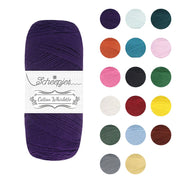 Scheepjes Cotton Whirl - 100% organic cotton yarn 801 Grape | Knitting yarn shop / dzijas veikals