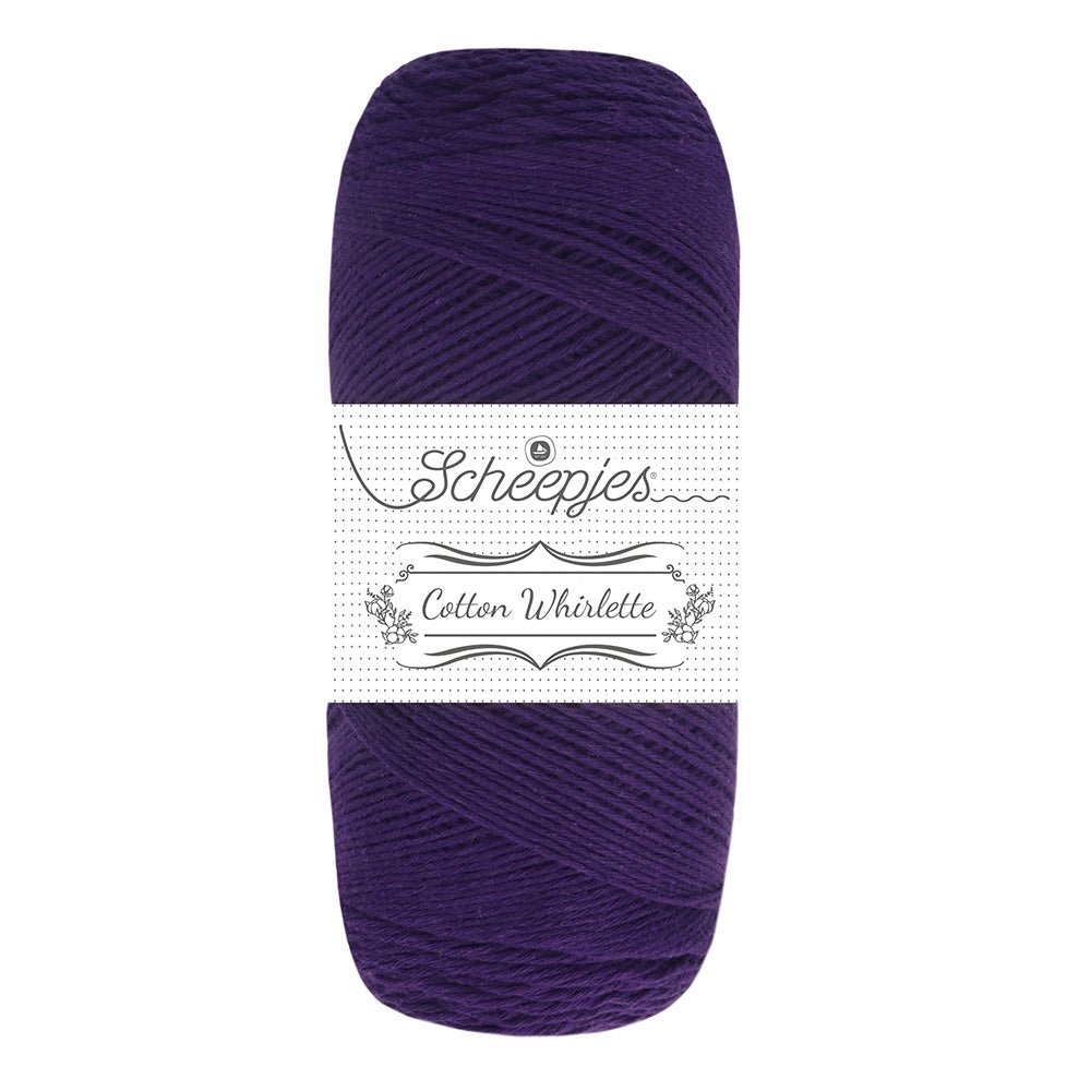 Scheepjes Cotton Whirl - 100% organic cotton yarn 801 Grape | Knitting yarn shop / dzijas veikals